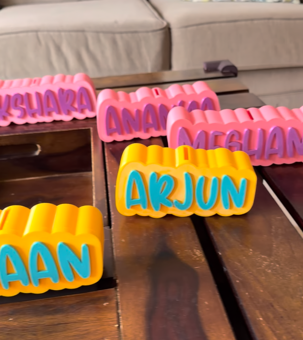 Name sign piggy bank