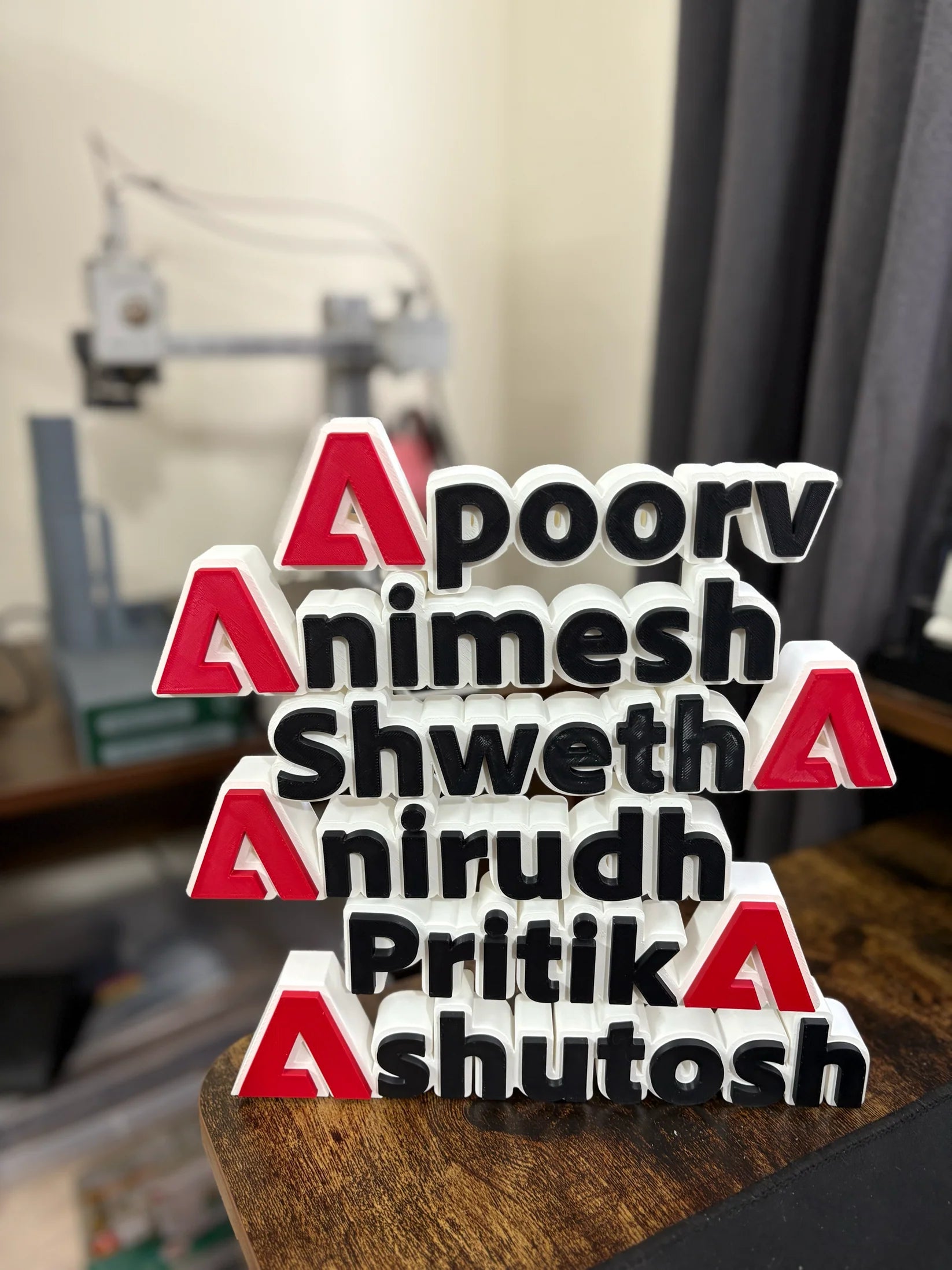 Team desk nameplates with company branding