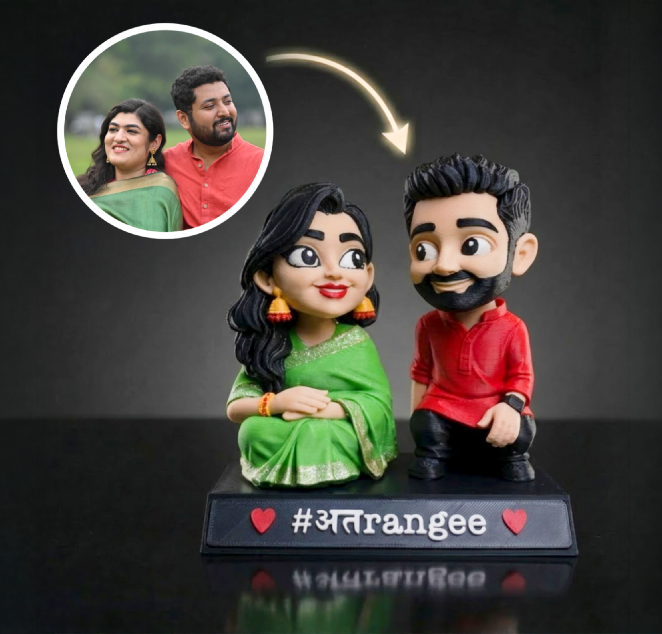 Custom couple figurine